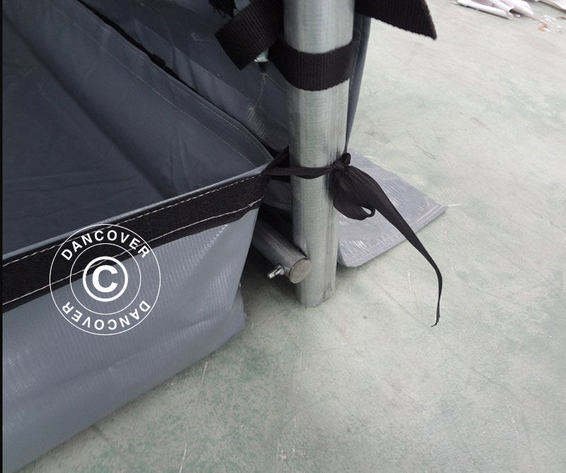 Garasjetelt PRO 3,6x6x2,7m PE med teltgulv, grå