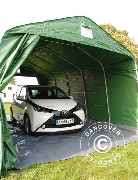 Garasjetelt PRO 3,6x6x2,7m PVC med teltgulv, grønn