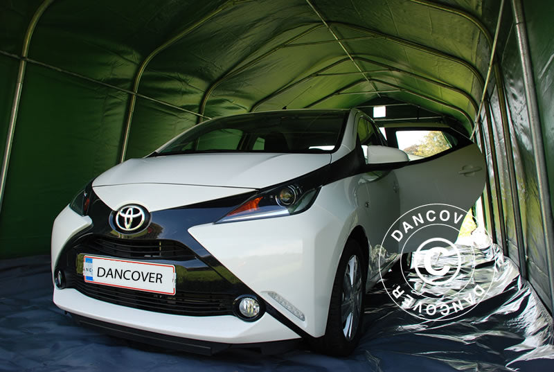 Garasjetelt PRO 3,6x7,2x2,68m PVC med teltbunn, Grønn