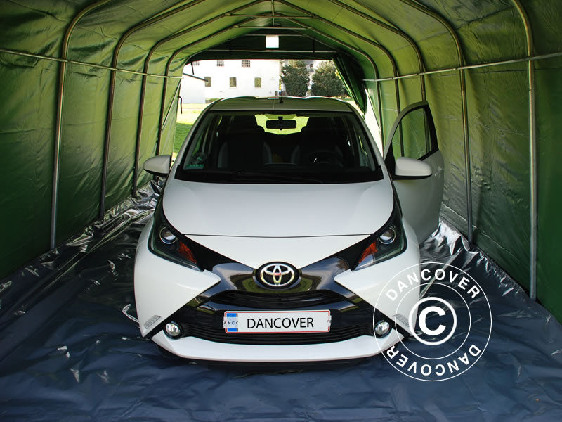 Garasjetelt PRO 3,6x7,2x2,68m PVC med teltbunn, Grønn