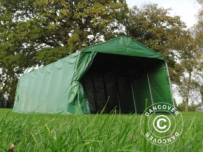 Husdyrtelt 3,6x8,4x2,68m, PVC, Grønn