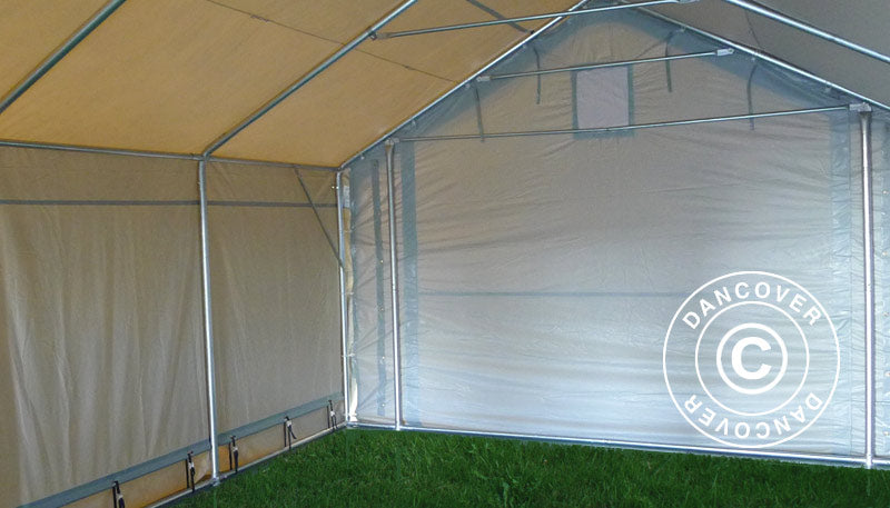 Lagertelt PRO 4x6x2x3,1m, PVC, Grå