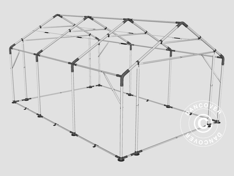 Lagertelt PRO 4x6x2x3,1m, PVC, Grå