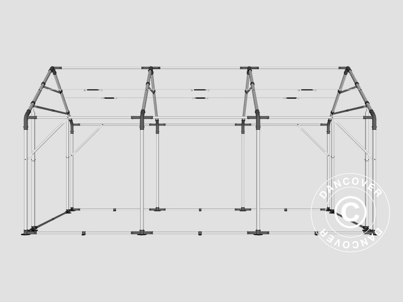 Lagertelt PRO 4x6x2x3,1m, PVC, Grå