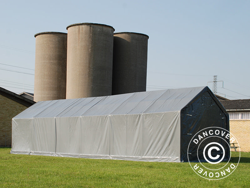 Lagertelt PRO 4x12x2x3,1m, PVC, Grå