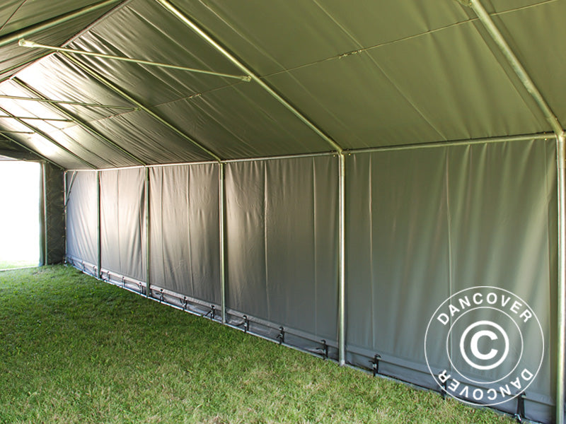 Lagertelt PRO 4x12x2x3,1m, PVC, Grå