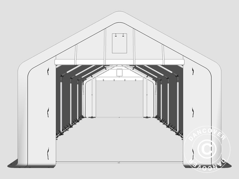 Lagertelt PRO 4x10x2x3,1m, PVC, Grå