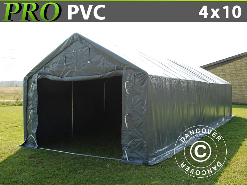 Telthall PRO 4x10x2x3,1m, PVC, Grå