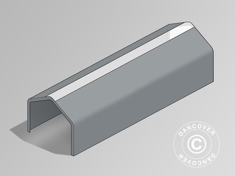 Takduk til Lagertelt PRO 6x18m PVC m/hvitt takpanel, Grå
