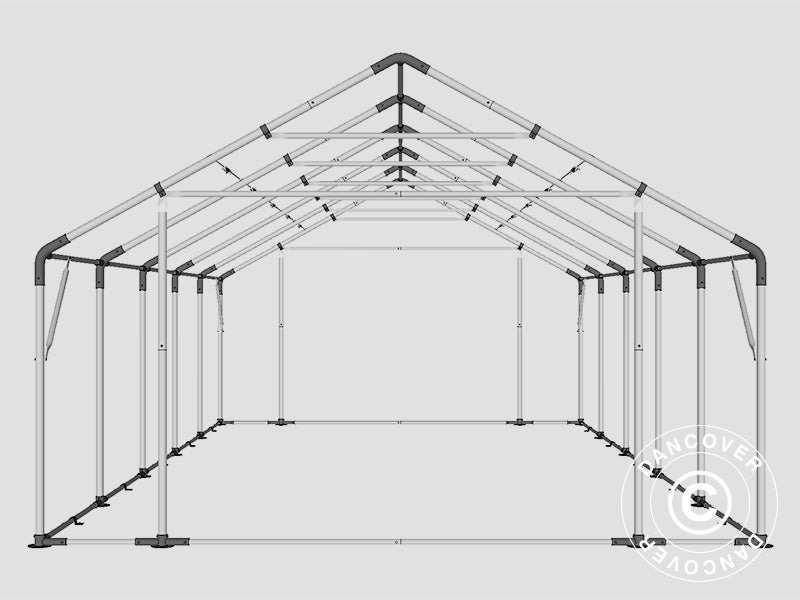Lagertelt PRO 5x10x2x3,39m, PVC, Grønn
