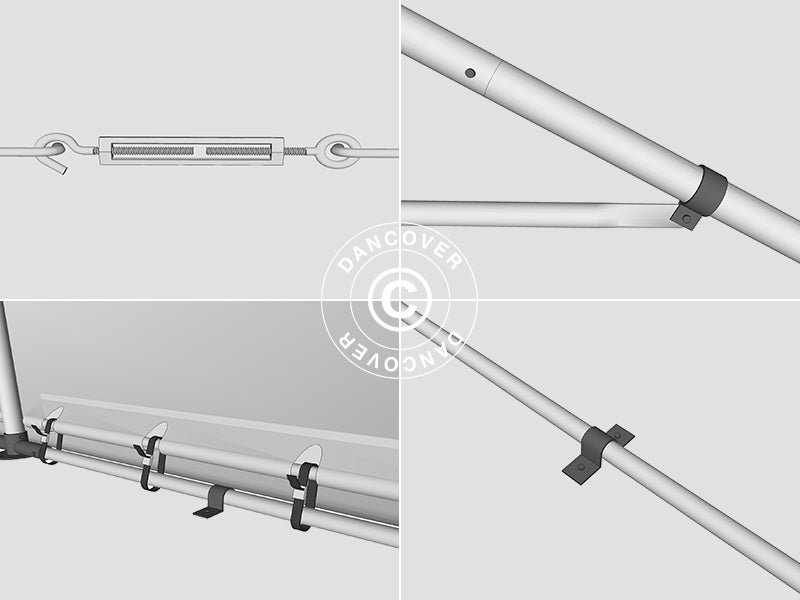Lagertelt PRO 5x10x2x3,39m, PVC, Grønn