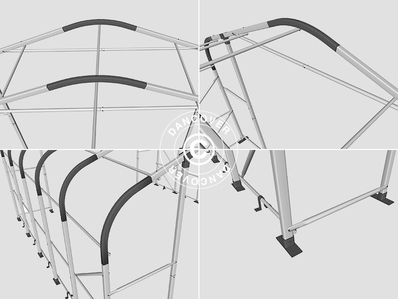 Lagertelt PRO 6x6x3,7m PVC, Grå