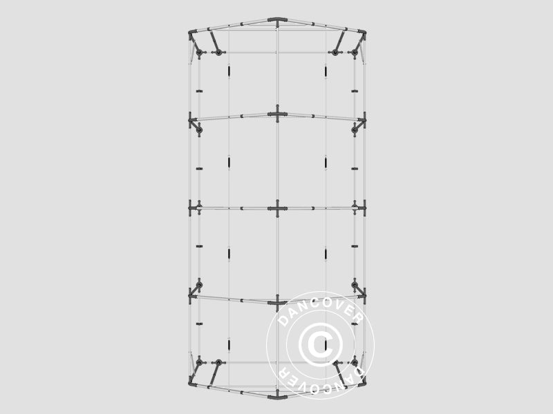 Lagertelt PRO 3x8x2x2,82m, PVC, Grå