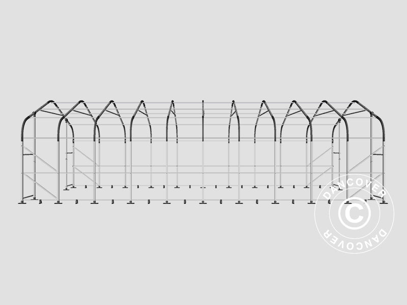 Lagertelt PRO 6x12x3,7m PVC m/hvitt takpanel, Grå