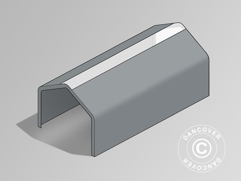 Takduk til Lagertelt PRO 7x14m PVC m/hvitt takpanel, Grå