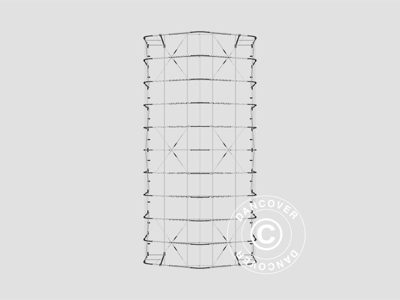 Lagertelt PRO 7x14x3,8m PVC m/hvitt takpanel, Grå