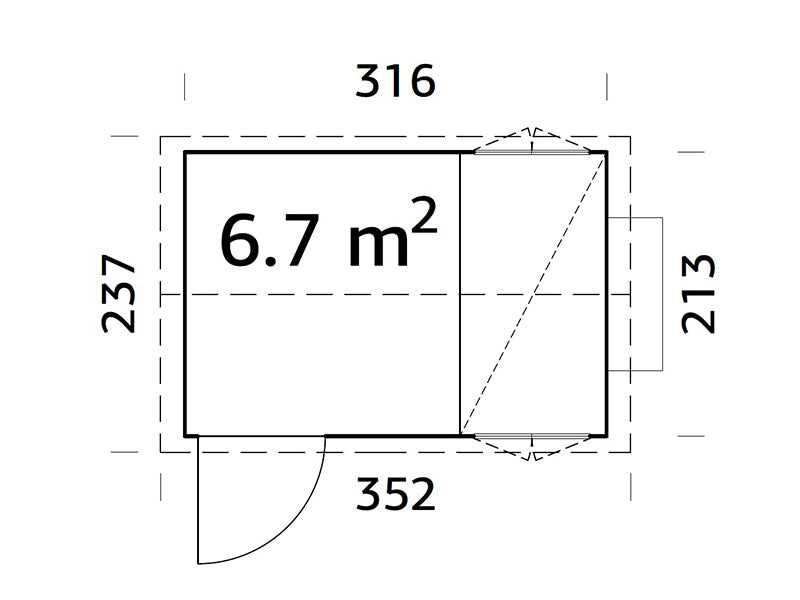 Hønsehus/hønsegård, 2,13x3,16x2,83m, Naturlig