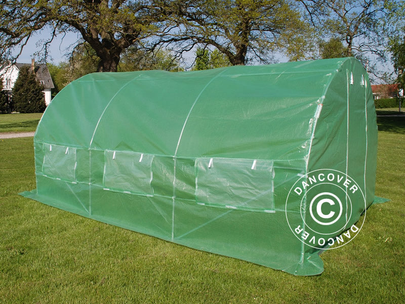 <p>Polytunnel Drivhus 3x4,5x2m, 13,5m², Grønn BARE 3 STK. IGJEN</p>