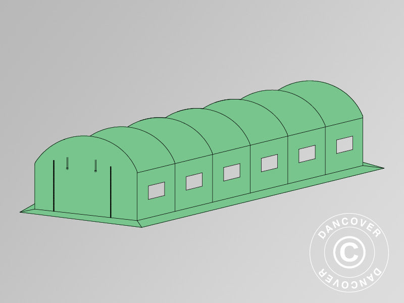 Duk til Polytunnel drivhus, 4x8x2m, 140 g/m2 PE, grønn