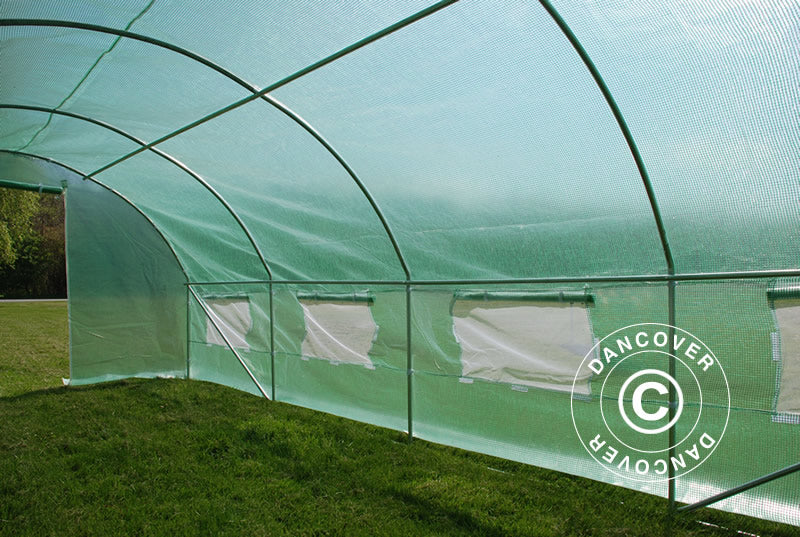Polytunnel Drivhus 4x8x2m, 32m², Grønn