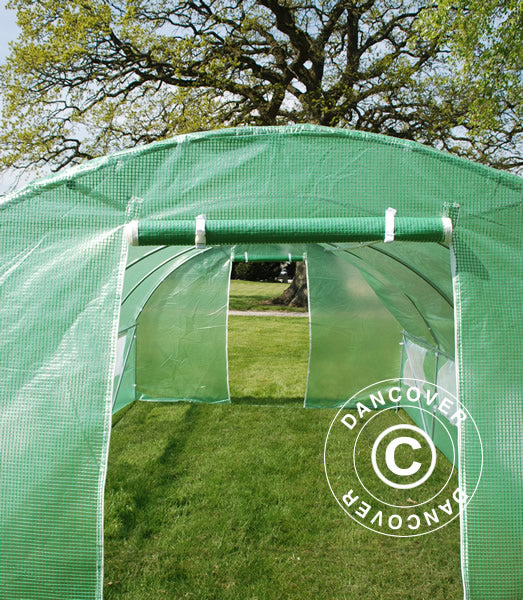 Polytunnel Drivhus 4x8x2m, 32m², Grønn