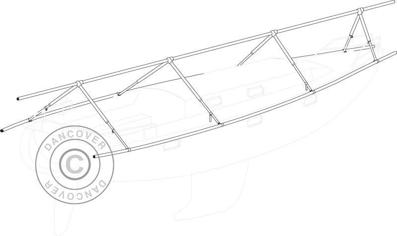 Båtstativ med utheng på båtdekk, NOA, 12 m/4