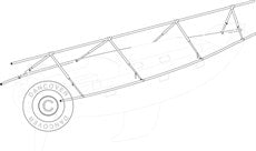 Båtstativ med utheng på båtdekk, NOA, 12m/5