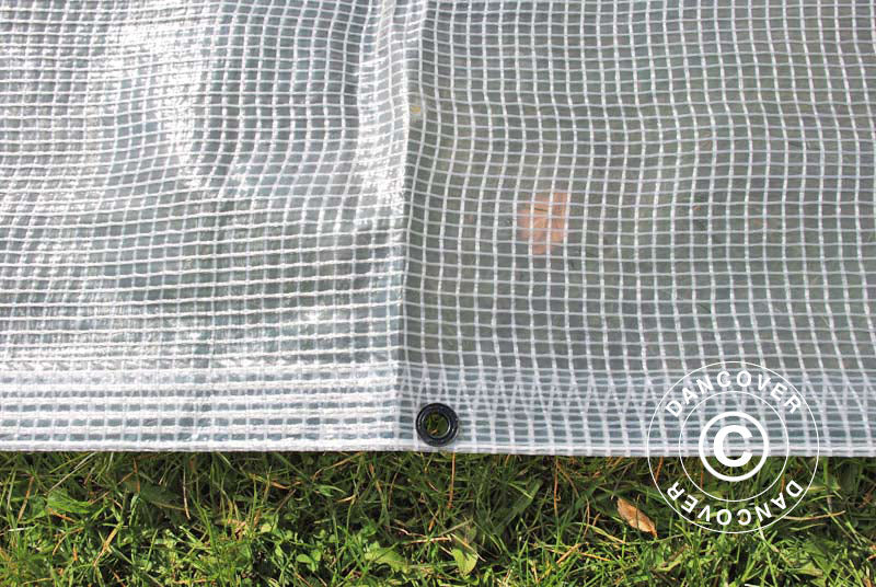 Presenning 10x14m, Nettingforsterket PE 200g/m², Transparent