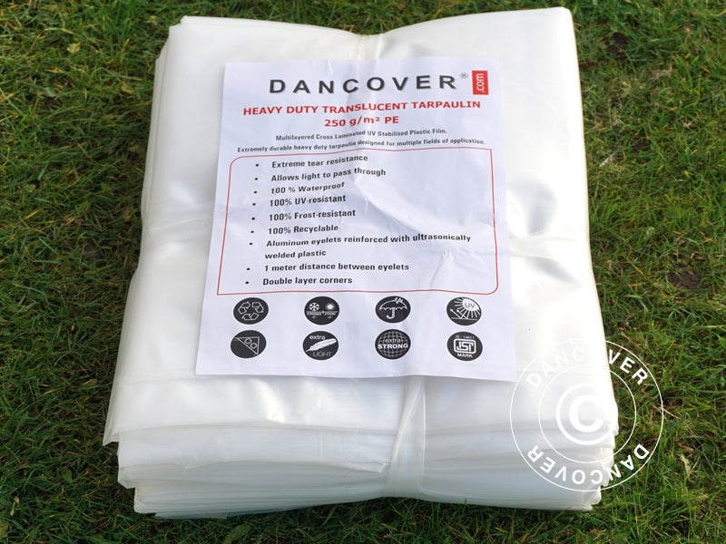 Presenning 8x12m, PE 250g/m², Transparent