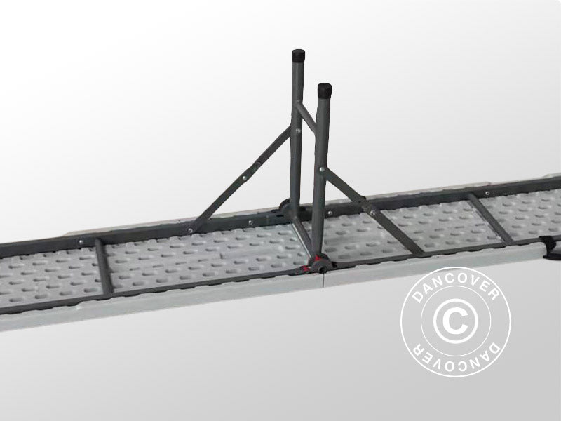 Sammenleggbar benk 244x30x43cm, Lysegrå (1 stk.)