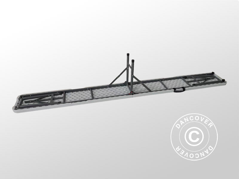 Sammenleggbar benk 244x30x43cm, Lysegrå (25 stk.)