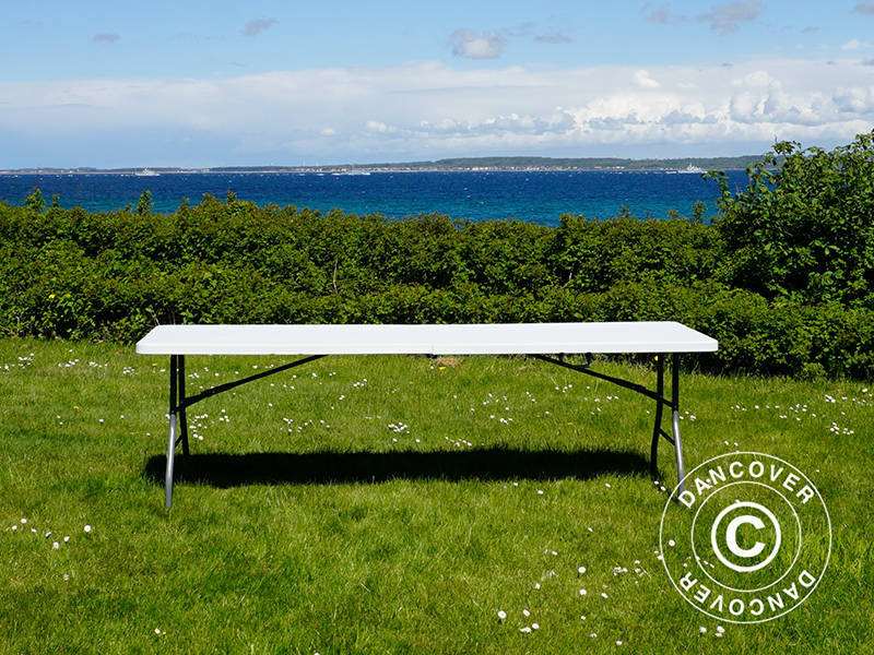 Sammenleggbart bord 240x76x74cm, Lys grå (10 stk.)