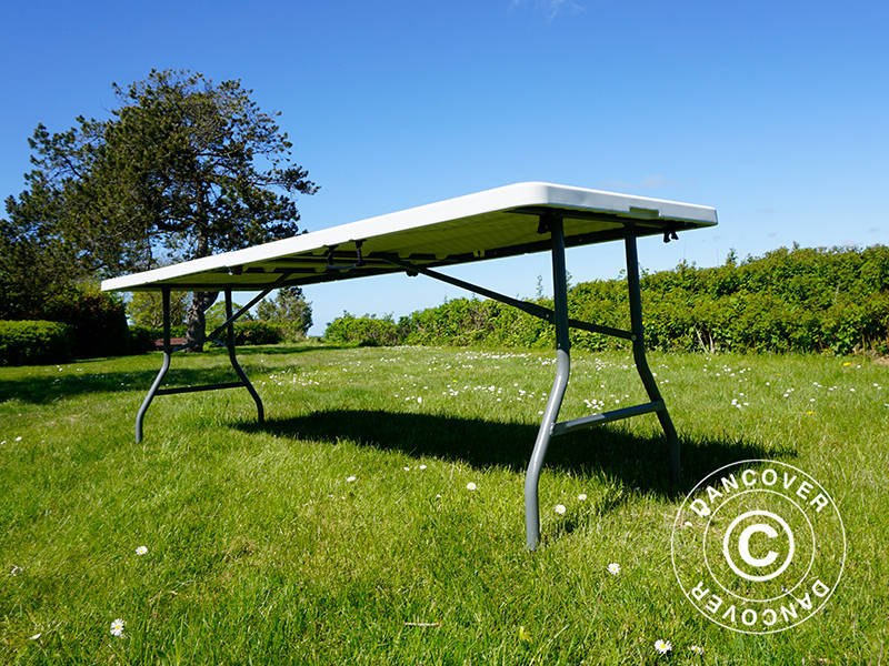 Sammenleggbart bord 240x76x74cm, Lys grå (1 stk.)