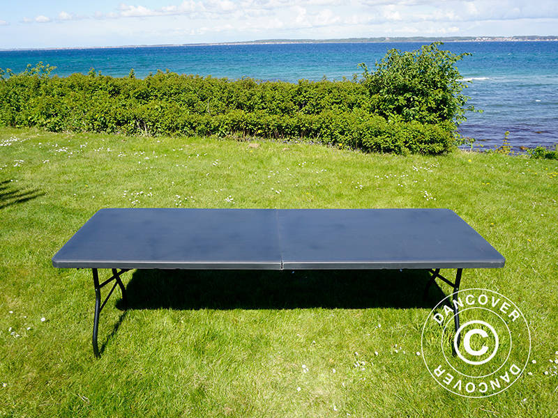 Sammenleggbart bord 240x76x74cm, svart (1 stk.)