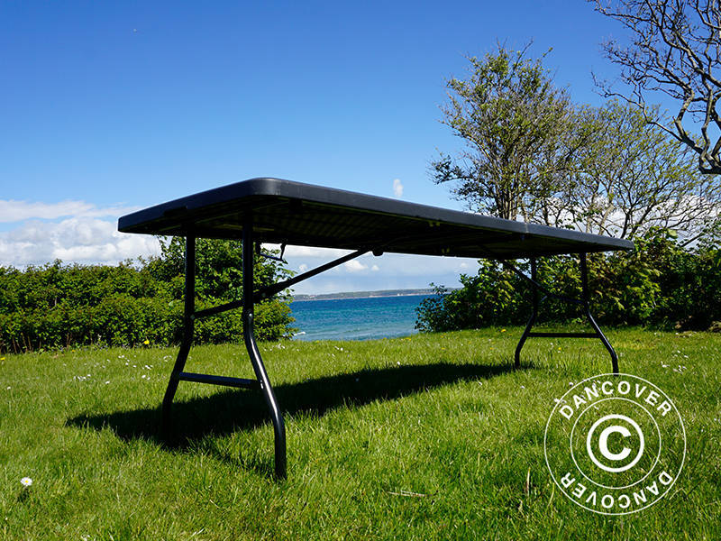 Sammenleggbart bord 240x76x74cm, svart (1 stk.)