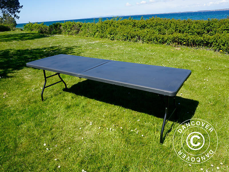 Sammenleggbart bord 240x76x74cm, svart (1 stk.)