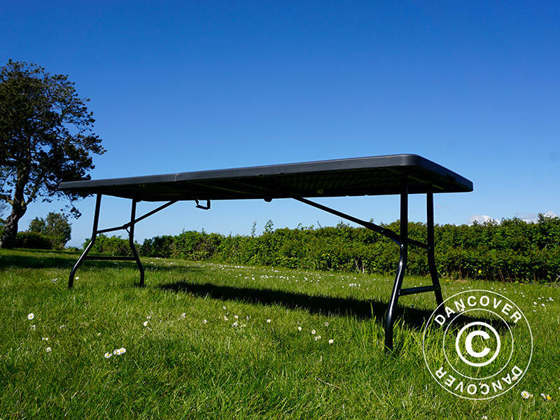 Sammenleggbart bord 240x76x74cm, svart (1 stk.)