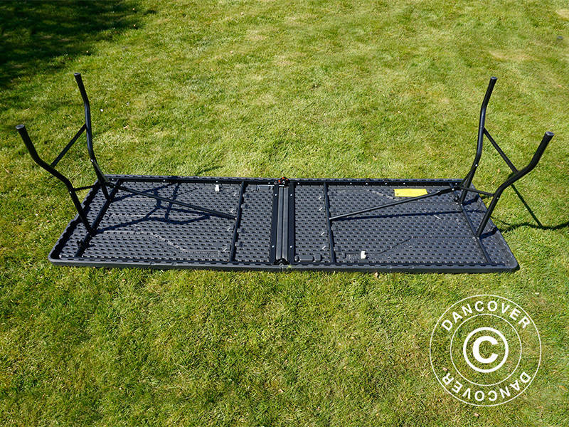 Sammenleggbart bord 240x76x74cm, svart (1 stk.)