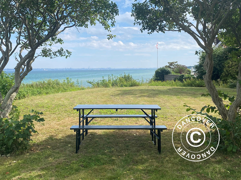 Bord- og benkesett PRO 220x60x78cm, Svart