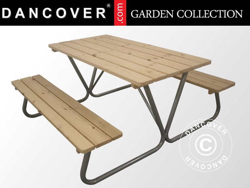 Piknik bord, 1,75x1,60m, Naturlig