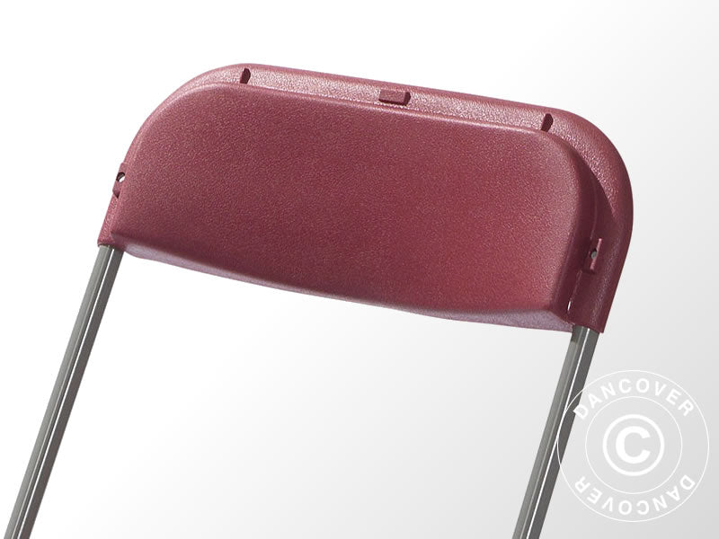 Klappstol 43x45x80cm, vinrød/grå, 10 stk. BARE 1 SETT IGJEN