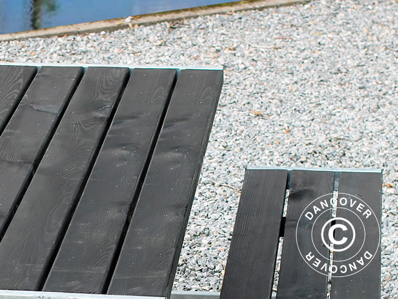 Piknikbord, 1,85x1,8x0,72m, Svart