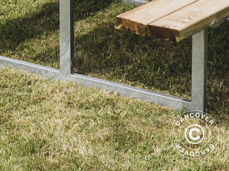 Piknik-bord, 1,4x1,75x0,75m, Lyst træ