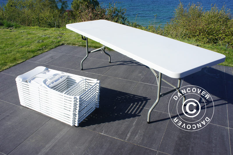 Klappstoler 44x44x80cm, Hvit, 8 stk.