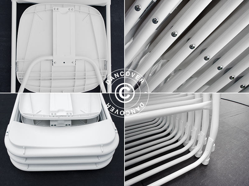 Klappstoler 44x44x80cm, Hvit, 8 stk.