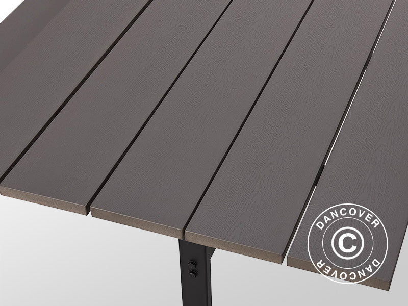 Piknikbord m/rygg, kompositt, 1,75x1,86m, Svart/Antrasitt