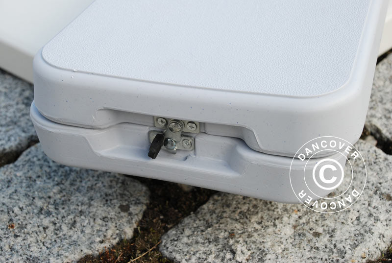 Festpakke, 1 klappbord (180cm) + 2 sammenleggbare benke (183cm), Lysegrå