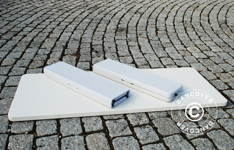 Festpakke med 1 klappbord (240cm) + 2 sammenleggbare benke (244cm)
