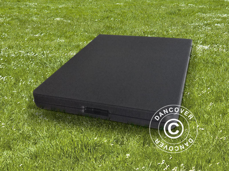 Festpakke, 1 klappbord (240cm) + 8 stoler, Svart