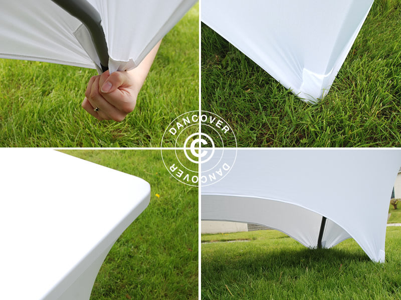 Stretch bord dekke 244x75x74cm, Hvit